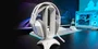 Mars Gaming MH-STRIKE Auriculares Gaming para PC, PS5, Xbox, Diadema Ajustable con RGB, Drivers 50mm, Micrófono Plegable, Blanco, Cable 1.9m