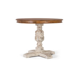 GINER Y COLOMER Mesa de Comedor Redonda Madera de Mango 100 cm Natural Blanco