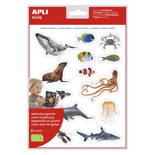 APLI Gomets Temáticos de Animales Marinos Removibles - Set de 5 bolsas de 30 uds. each APLI Gomets Temáticos de Animales Marinos Removibles - Set de 5 bolsas de 30 uds. each