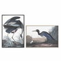 DKD Home Decor Cuadro de Garza Enmarcado, Pack de 2 unidades