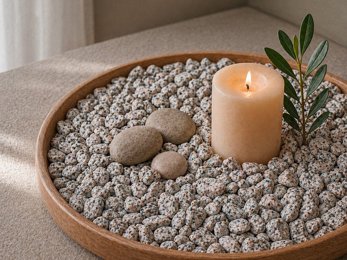 Giftdecor Bote de Piedra Gris 700g con Piedras de 10-20 mm. Dimensiones 6.5 x 15.8 x 6.5 cm (Set de 12)