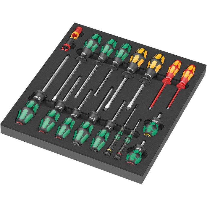 Wera 9710 Schraubendreher Set 1 con inserto de espuma Wera 9710 Schraubendreher Set 1 con inserto de espuma