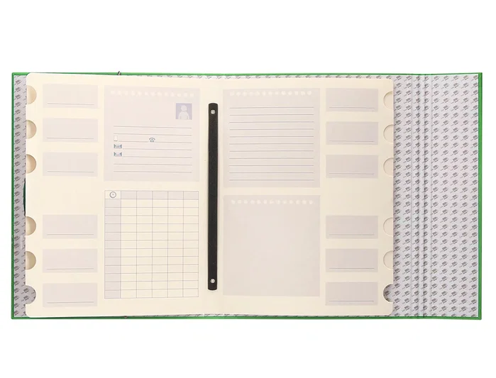 Liderpapel Carpeta clasificadora 12 departamentos folio prolongado verde claro
