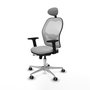PIQUERAS Y CRESPO Silla de oficina Jorquera con mecanismo Sincro/Traslack, Gris claro y Blanco