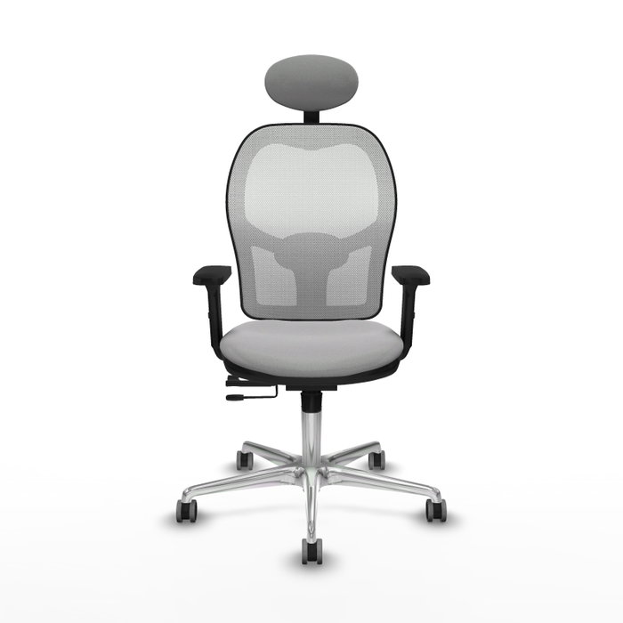 PIQUERAS Y CRESPO Silla de oficina Jorquera con mecanismo Sincro/Traslack, Gris claro y Blanco