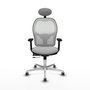 PIQUERAS Y CRESPO Silla de oficina Jorquera con mecanismo Sincro/Traslack, Gris claro y Blanco