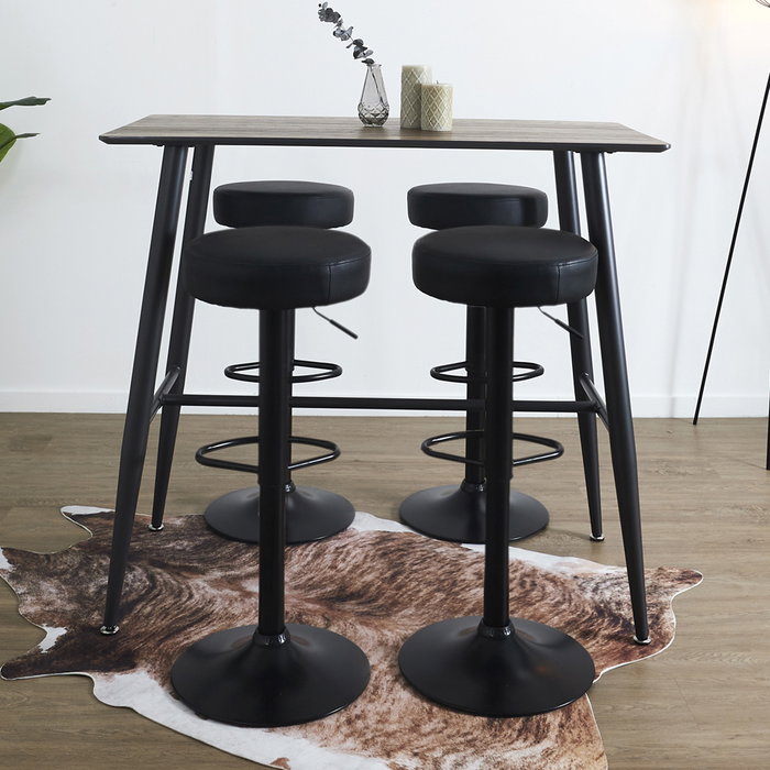 Home Deco Factory Taburete Bar Regulable Mumford Industriel Altura Ajustable 36x63.5-83.5 cm