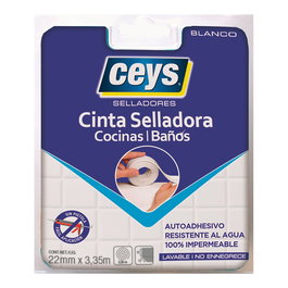 Ceys Cinta Selladora para Cocinas y Baños, Blanco, 22 mm x 3,35 m