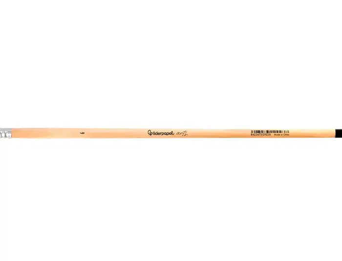 Liderpapel Pincel para Pintura al Óleo y Acrílica N 6 Punta Plana Pelo de Cerda Certificado FSC