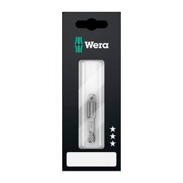 Wera Adaptador de Cuadradillo 1/4 pulg con Vástago Hexagonal de 50 mm para Llaves de Vaso - Compatible con Porta-Puntas Estándar