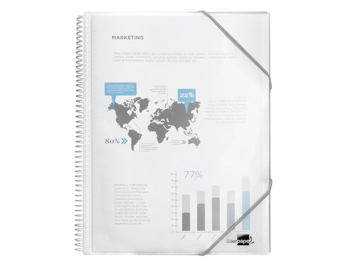 Liderpapel Carpeta Escaparate con Espiral, 20 Fundas Din A5 Transparente Liderpapel Carpeta Escaparate con Espiral, 20 Fundas Din A5 Transparente