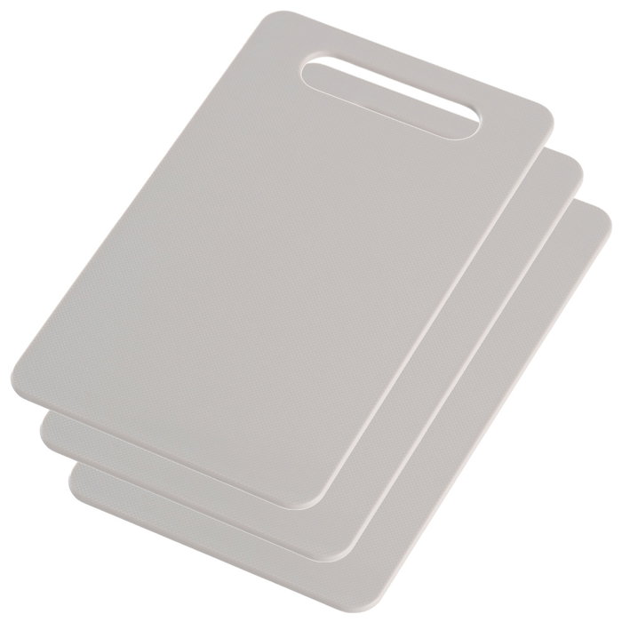 Day Juego De 3 Tablas de Cortar, Colores Surtidos (Beige, Taupe, Negro), con Mango para Colgar, Resistente y Lavaplatos