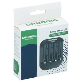Grundig Cargador de pilas recargables AA y AAA con cable USB