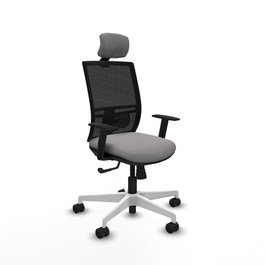 PIQUERAS Y CRESPO Silla de oficina Yunquera con mecanismo Sincro, Gris y Negro