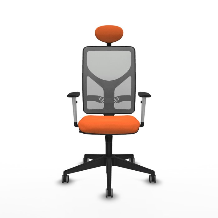 PIQUERAS Y CRESPO Silla de oficina Motilla con mecanismo Sincro, Naranja y Gris
