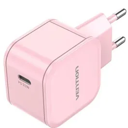 Vention FEJP0-EU Cargador de Pared USB-C 20W Rosa Compatible con PD 3.0/QC 3.0