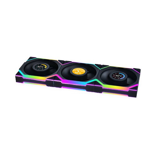 Lian Li UNI FAN SL Wireless LCD 120 ARGB Reverse Blade 3-pack de 120mm Lian Li UNI FAN SL Wireless LCD 120 ARGB Reverse Blade 3-pack de 120mm