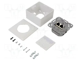 GOOBAY Enchufe de pared RJ45 x2 Cat 6 blanco