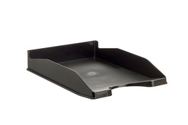 Archivo 2000 Archivo Bandeja Apilable en 3 Posiciones Fondo Liso para DIN A4 y Folio, 345x255x60 mm, Negro (Set de 6) (Set de 6)