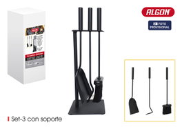Algon Bbq Set de 3 Accesorios para Chimenea con Soporte