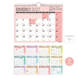 Senfort Calendario de Pared Classic Mensual 2027 para Escribir 420x300 mm