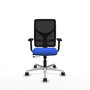 PIQUERAS Y CRESPO Silla de oficina Motilla con mecanismo Sincro/Traslack, Azul y Negro