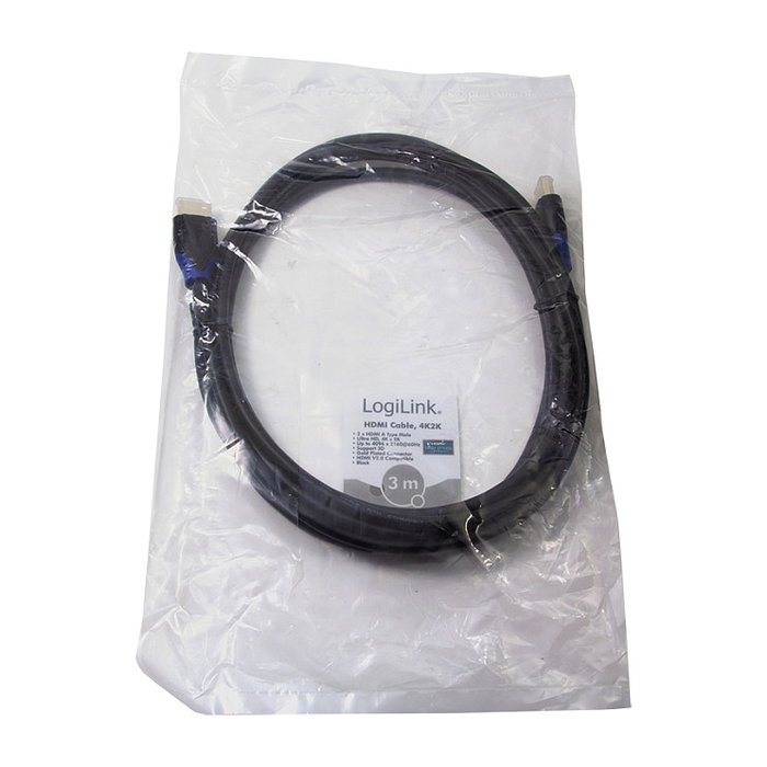 Logilink Cable HDMI 2.0 con Ethernet 3m 4K/60Hz Negro