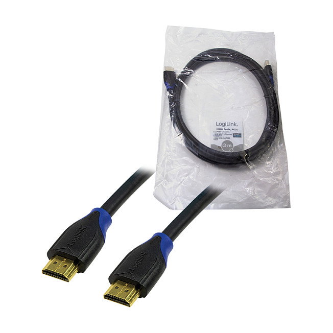 Logilink Cable HDMI 2.0 con Ethernet 3m 4K/60Hz Negro