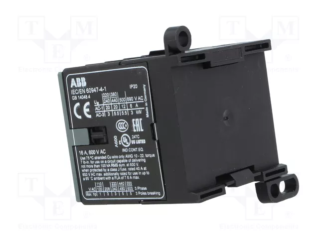 ABB B7-30-10-80 Contactor 3-polar NO x3 220÷240VAC Schwarz, Grau