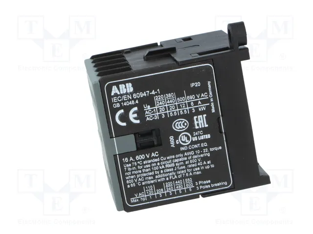 ABB B7-30-10-80 Contactor 3-polar NO x3 220÷240VAC Schwarz, Grau