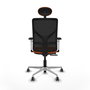 PIQUERAS Y CRESPO Silla de oficina Motilla Naranja y Negro