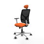 PIQUERAS Y CRESPO Silla de oficina Motilla Naranja y Negro