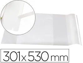 Liderpapel Forralibro Nº30 con Solapa Ajustable Adhesivo 301 x 530 mm PVC Transparente 130 micras