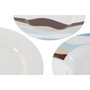 DKD Home Decor Set de Vajilla Teide 18 Piezas de Porcelana Azul
