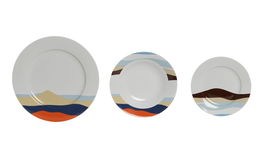 DKD Home Decor Teide 2023 Vajilla Tropical Porcelana Azul Multicolor Set de 18 piezas 27 x 2 x 27 cm