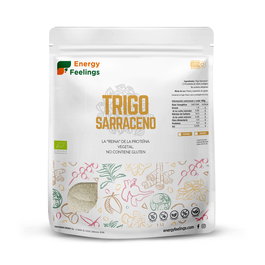 ENERGY FEELINGS Harina de Trigo Sarraceno Ecológico 1Kg - Sin Gluten, Bajo Índice Glucémico, Vegan, Sg