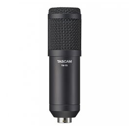 TASCAM TM-70 Micrófono Dinámico para Podcasts y Reportajes, Supercardioide, Sonido Cálido y Robusto. Incluye Soporte y Cable