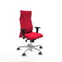 PIQUERAS Y CRESPO Sillón Albacete Rojo con Mecanismo Sincro y Base de Aluminio