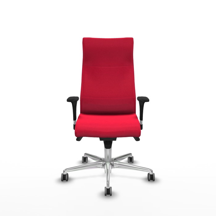 PIQUERAS Y CRESPO Sillón Albacete Rojo con Mecanismo Sincro y Base de Aluminio