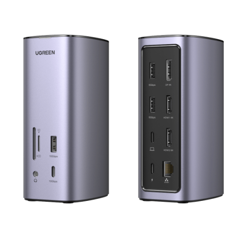 UGREEN Estación de acoplamiento USB-C 12 en 1 Alámbrico Plata