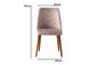 Hanah Home Dallas 555 V4 Juego de Sillas de Terciopelo con Marco de Metal y Patas de Madera de Carpe, Color Nogal y Beige