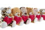 DKD Home Decor Peluche Kids Multicolor Rojo Animales corazones 10 x 14 x 11 cm (12 Unidades)