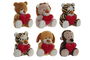 DKD Home Decor Peluche Kids Multicolor Rojo Animales corazones 10 x 14 x 11 cm (12 Unidades)
