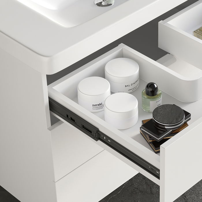 Emuca Lote de 5 juegos de guías para cajones, de bolas, altura 45mm, profundidad 500mm, extracción total, cierre suave, Negro