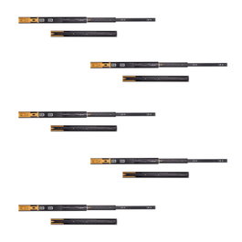 Emuca Lote de 5 juegos de guías para cajones, de bolas, altura 45mm, profundidad 500mm, extracción total, cierre suave, Negro