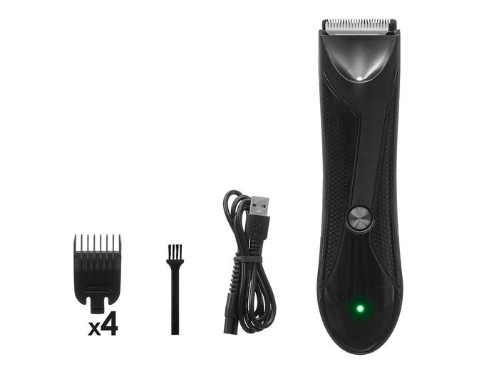 Argon Recortadora Negra con 4 Accesorios, Batería 600mAh USB, IPX5, 14.9x3.2x3.8 cm (Set de 12)