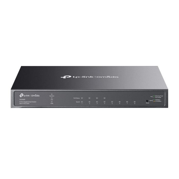 TP-Link Omada Switch Gigabit 8 Puertos, 4x PoE+ 802.3at/af, 62W Presupuesto, 16 Gbps, 8K MAC, VLAN, QoS, Gestión Cloud y Standalone, Diseño Fanless, Montaje Pared/Escritorio TP-Link Omada Switch Gigabit 8 Puertos, 4x PoE+ 802.3at/af, 62W Presupuesto, 16 Gbps, 8K MAC, VLAN, QoS, Gestión Cloud y Standalone, Diseño Fanless, Montaje Pared/Escritorio