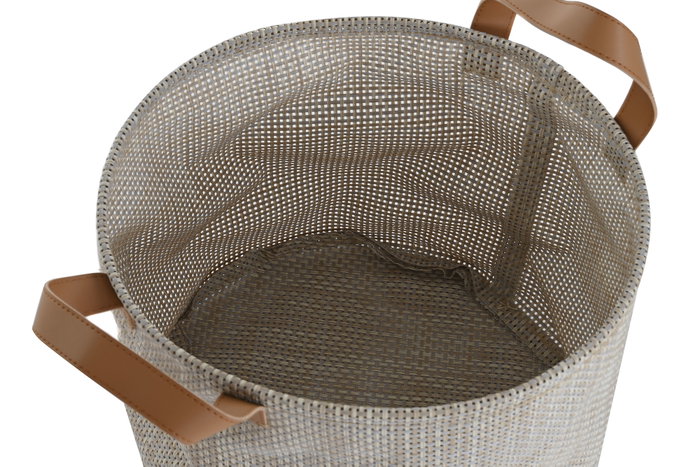 DKD Home Decor Set de 4 Cestos Textilene Beige 30x30x34 cm