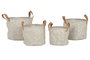 DKD Home Decor Set de 4 Cestos Textilene Beige 30x30x34 cm