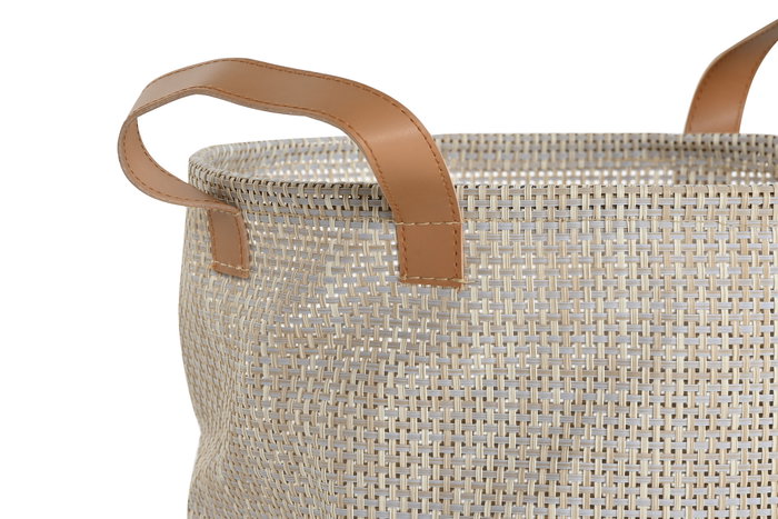 DKD Home Decor Set de 4 Cestos Textilene Beige 30x30x34 cm